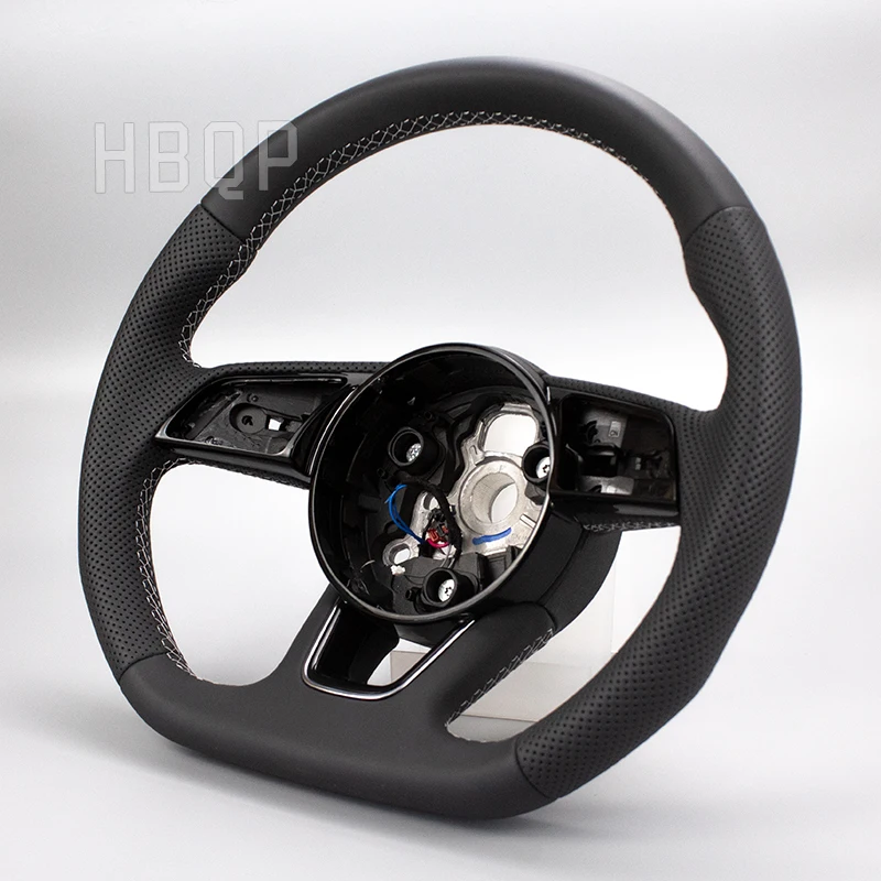 Кожаное рулевое колесо с плоской подогревом и перфорацией Подходит для Audi A3A4A5