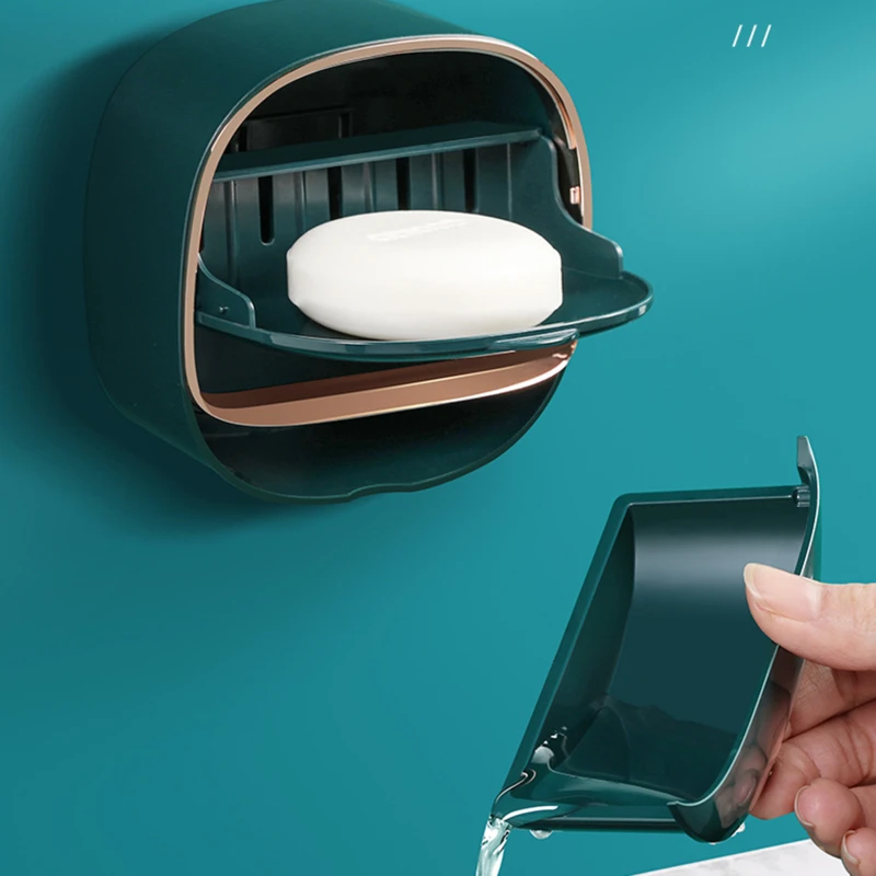 

Дренаж для ванной комнаты, Коробка для мыла, настенная Коробка для мыла с крышкой, водонепроницаемая мыльница, посуда, коробка для хранения, ...