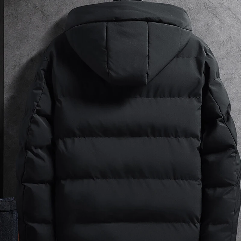 Winter New Men's Thick Coat Cotton Jacket Fashion Autumn and Winter Hooded Warm Coat Short Work Clothes Bread Cotton Coat