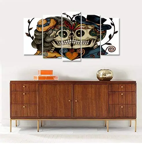 5 шт. винтажный череп голова пара любовь с цветком в глазах красочный