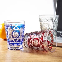 bohemian czech handmade japanese satsuma kiriko hand cut for wiskey cupwine glassbeer mug