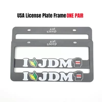 2pcs latest jdm usa standard abs car license plate frame jdm racing personality for honda mazda toyota auto accessories