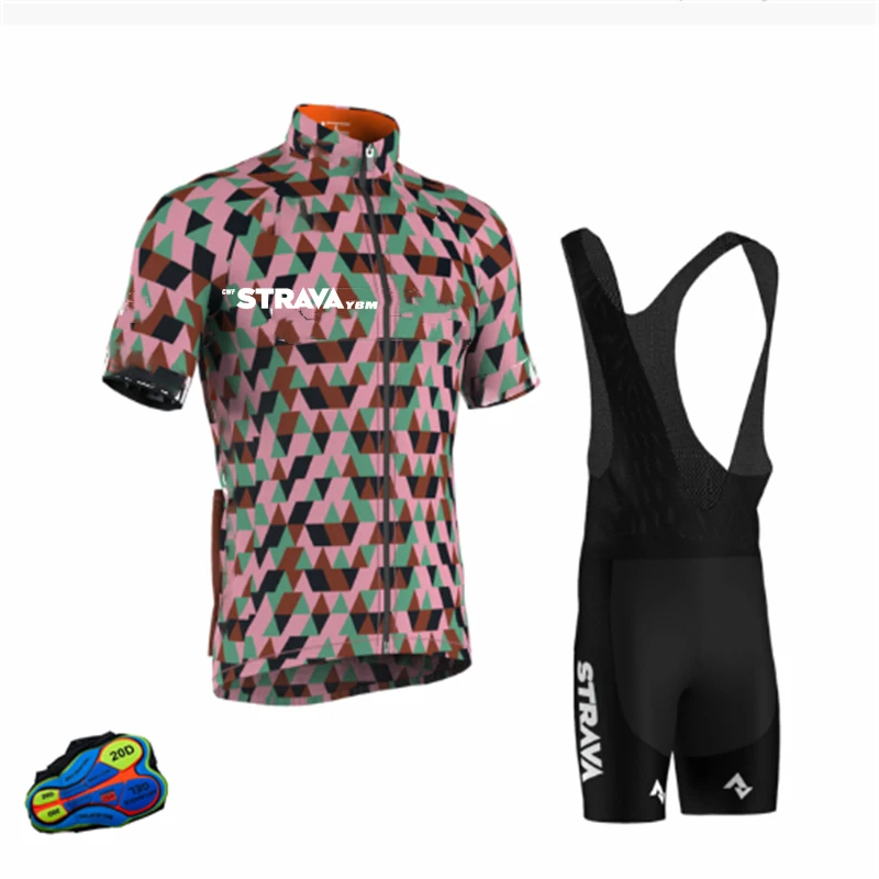 

Men's Short Sleeve Cycling Jersey With Bib-short 2022 New Cycling Set Breathable Bicycle Uniform Racing Sport Mountain Bike Suit
