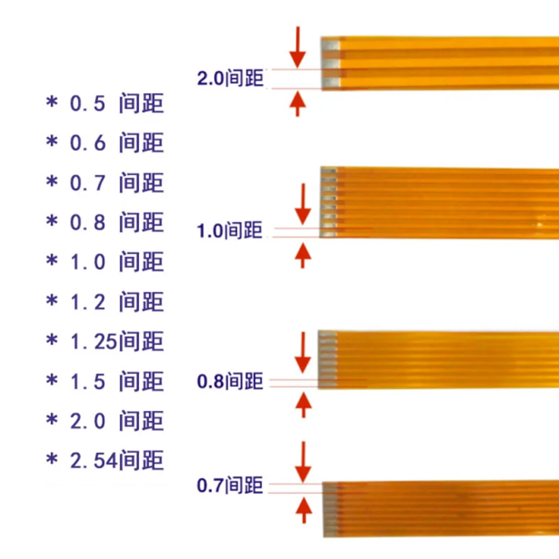 

5 шт. жёлтый гибкий плоский кабель FPC FFC для пайки