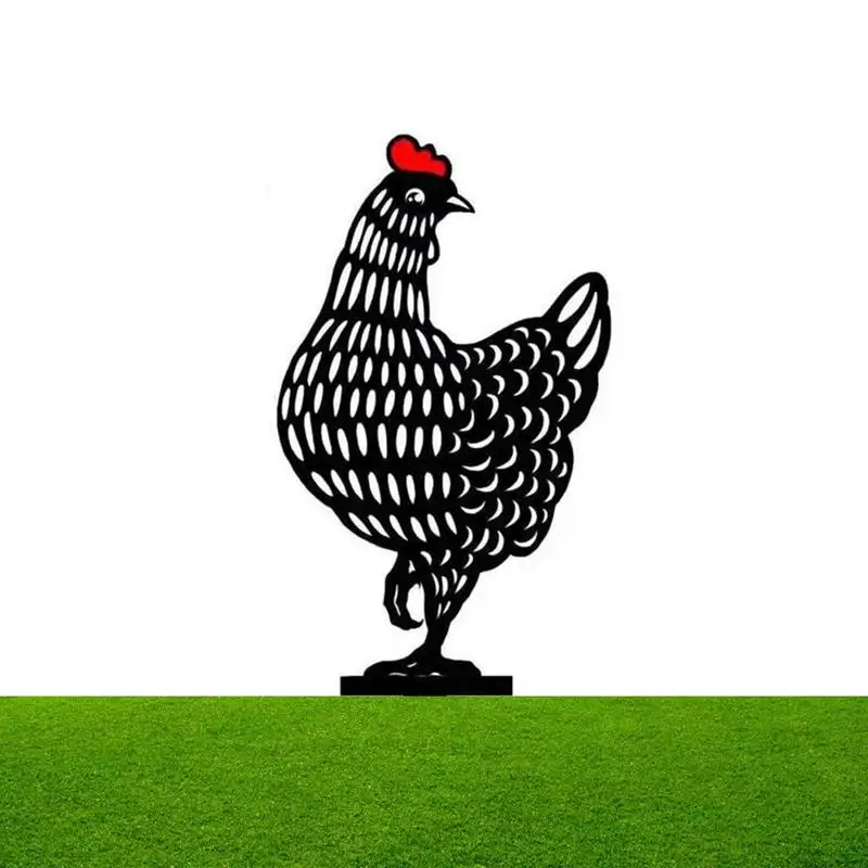 

ABS Chicken Art Decoration Chicken Card Insertion For Backyard Garden Lawn Hen Stakes Hen Ornaments Garden