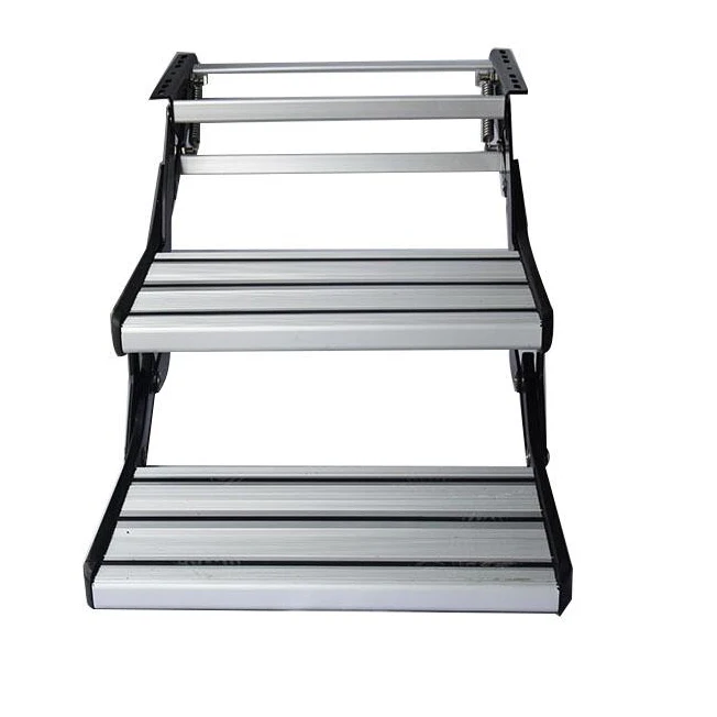 

Factory Wholesale Travel Trailer Double Folding Steps Ladder RV Camper Motorhome Manual Ladders Entry Door
