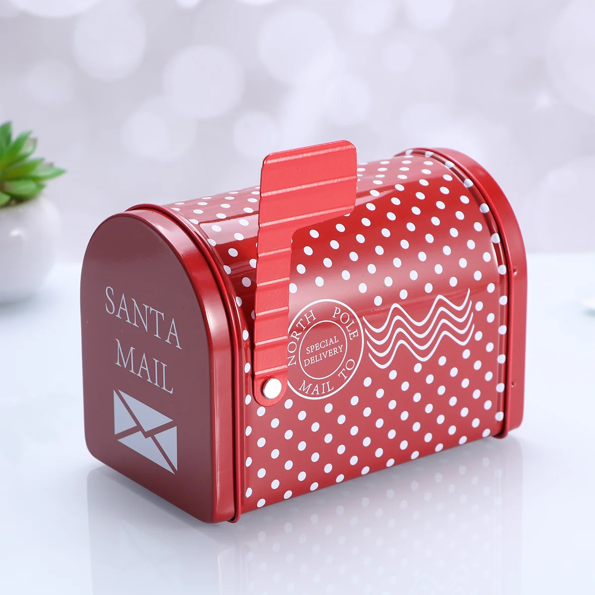 

Christmas Box Candy Gift Tin Boxes Mailbox Treat Tinscookie Containers Favor Favors Decorative Tinplate Present Holiday Eve