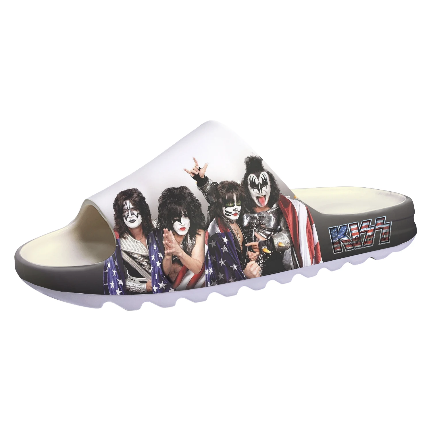 Heavy Metal Kiss Rock Band Soft Sole Sllipers Home Clogs Mens Womens Teenager Custom Made Sandals Water Shoes On Shit  Step in