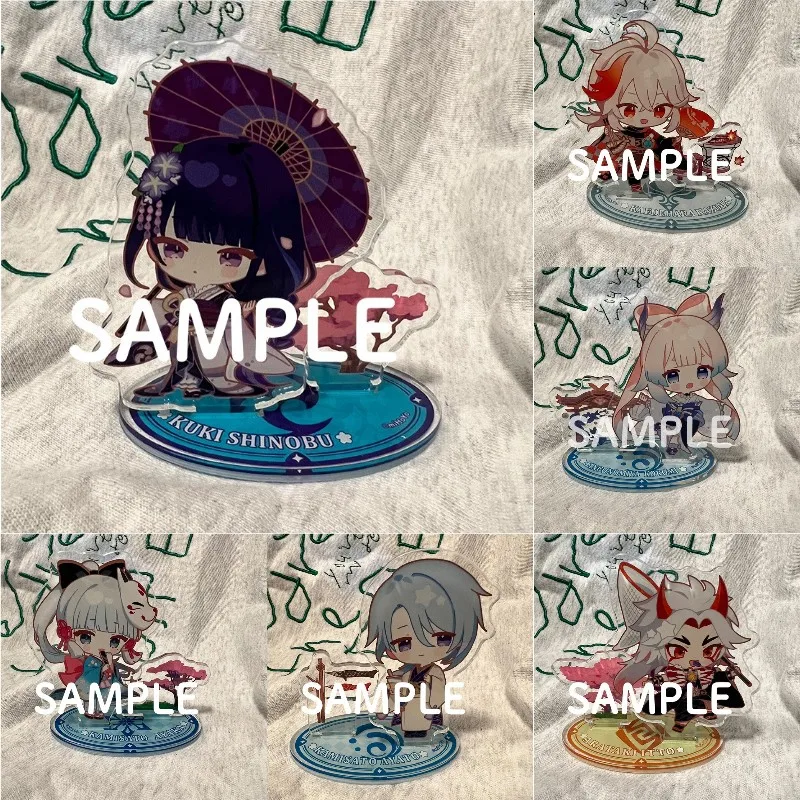 

Anime Genshin Impact Raiden Shogun Cosplay Acrylic Cute Figure Kaedehara Kazuha Stand Model Toy Kawaii Desk Decor Prop Fans Gift