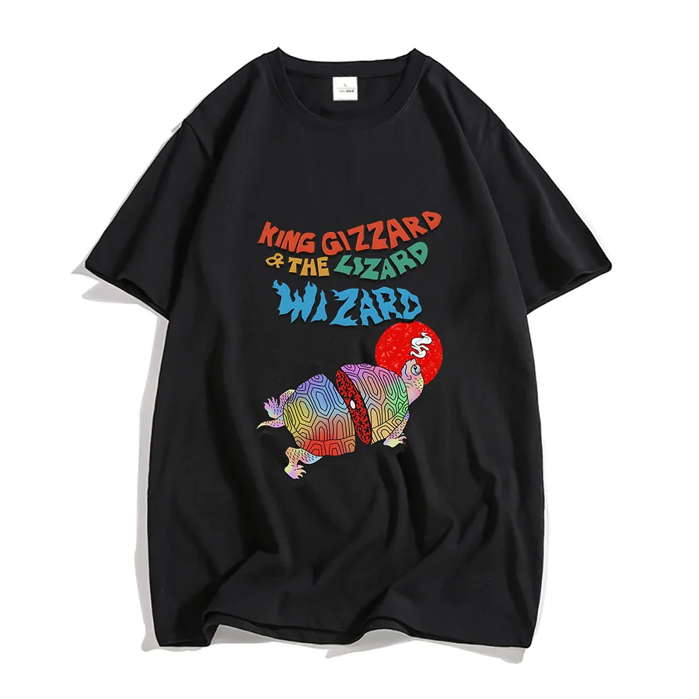 

King Gizzard & The Lizard Wizard Tshirts Men Manga/Comic Music Band T-shirts 100% Cotton T Shirts Prevalent Short Sleeve Fashion