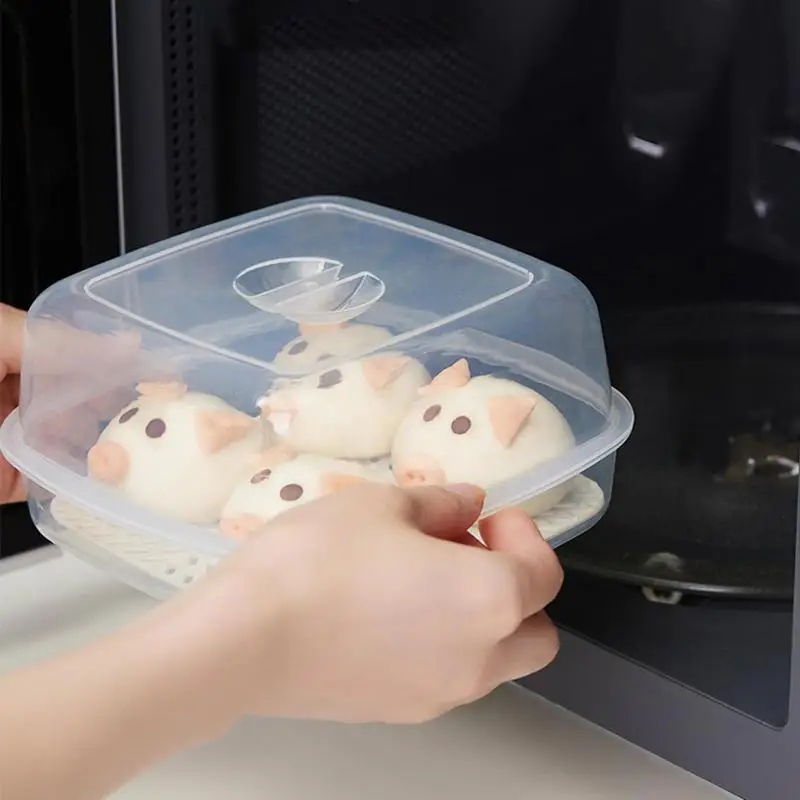 

Практичная микроволновая печь, устройство для пароварки, экологически чистые ПП булочки для пароварки, круглая Пароварка с крышкой, прочны...