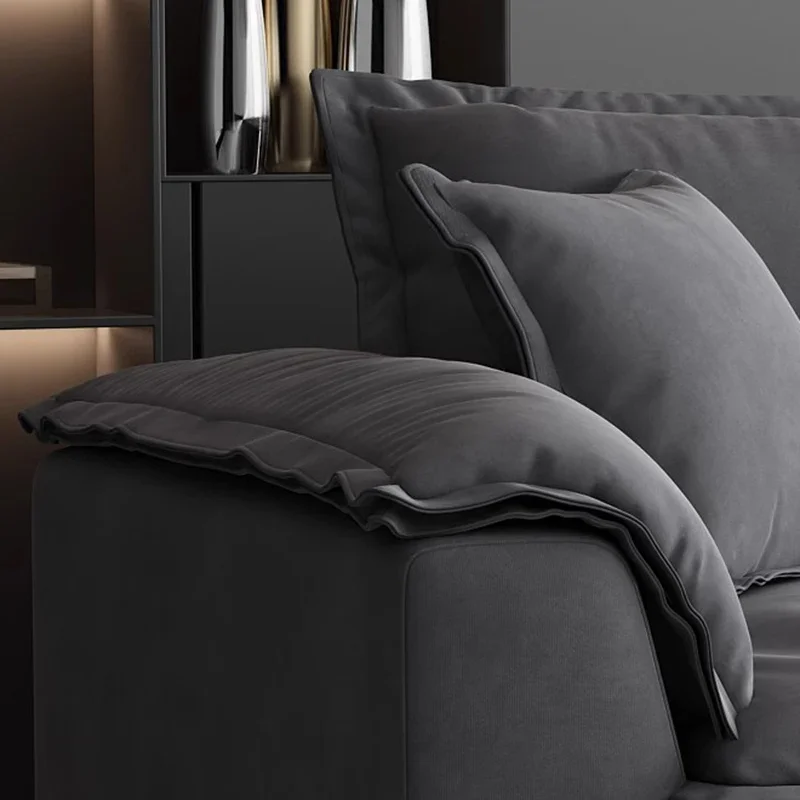 Поддержка черных диванов для гостиной минималистичный натуральный итальянский