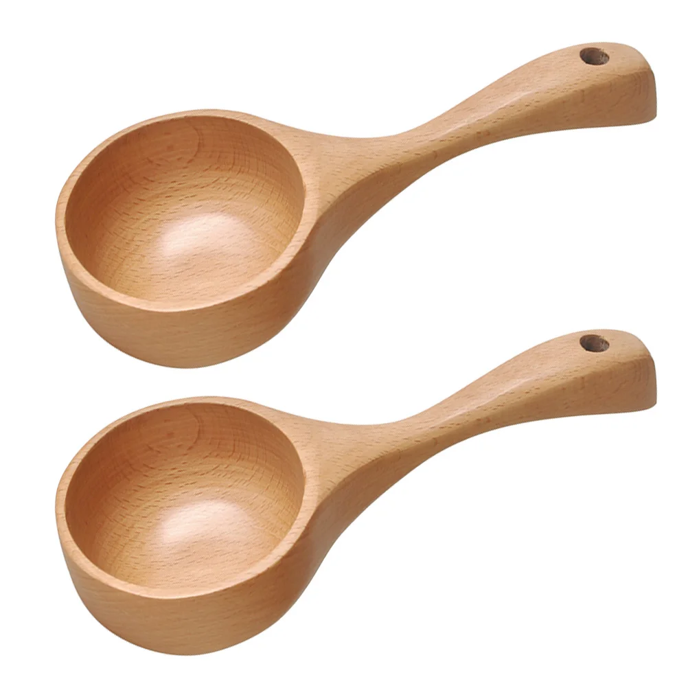 

Spoon Water Soup Spoons Wood Ladle Scoop Ladles Kitchen Poon Wooden Cooking Dipper Bailer Wonton Rinse Utensils Chinese Japanese