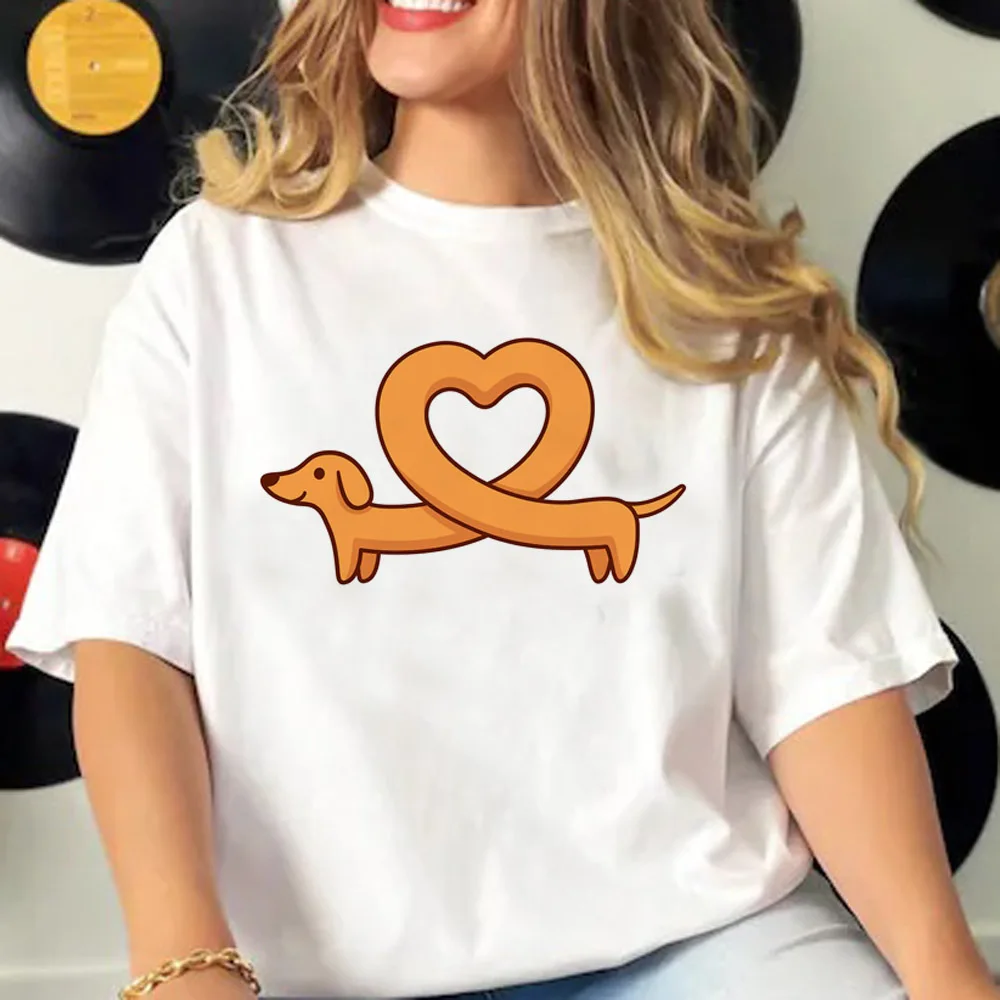 Футболка Dachshund женская летняя Элегантная футболка забавная одежда