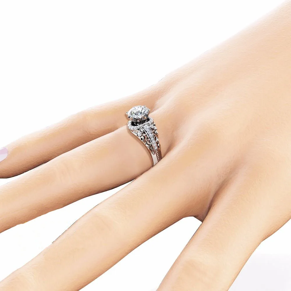 Кольцо на палец с круглым кубическим цирконием 8 мм | Украшения и аксессуары