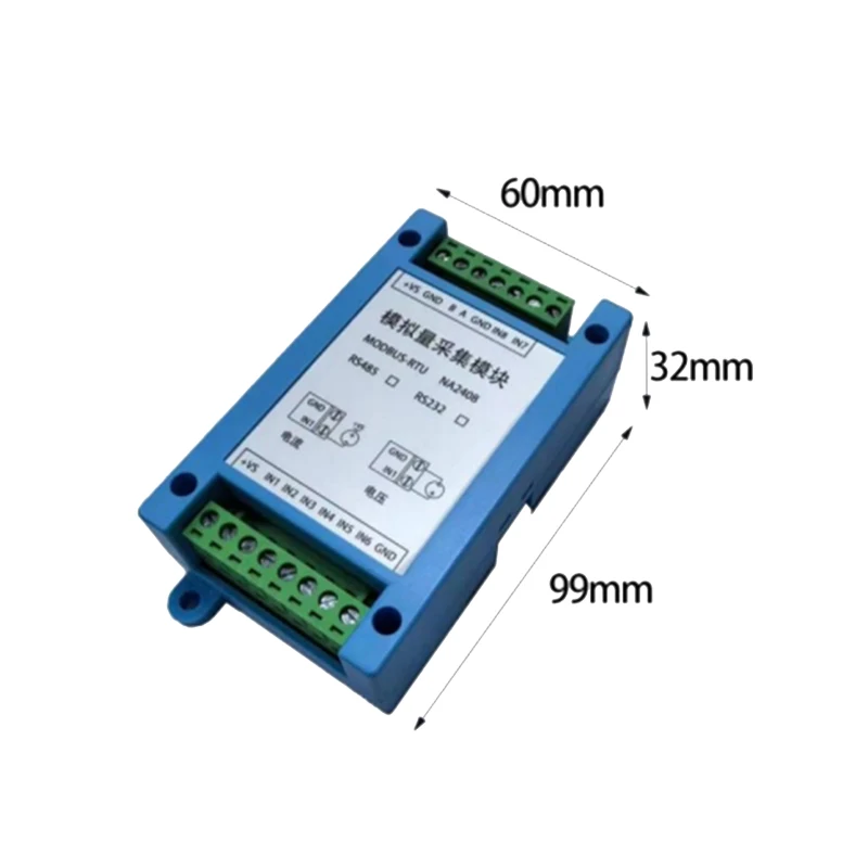 Модуль аналогового сбора данных 4-20 мА, 0-10 В, 0-30 В  RS485 Modbus