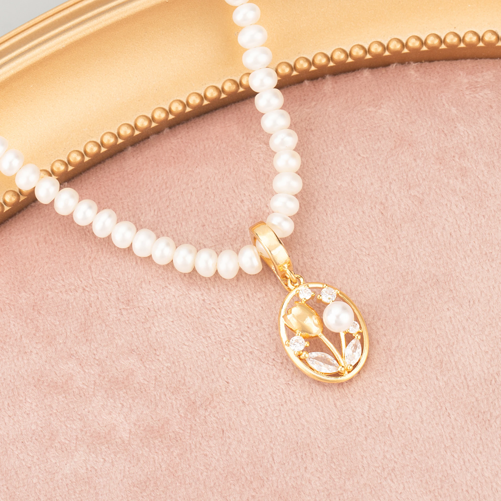 Подвески из меди и фианита с родиевым покрытием 6 шт