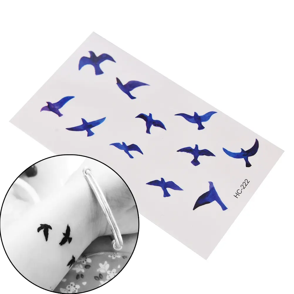 

1 Sheet Bird Design Remove Fake Tattoo Sticker Body Art Flash Waterproof Temporary Tattoos Stickers For Men Women