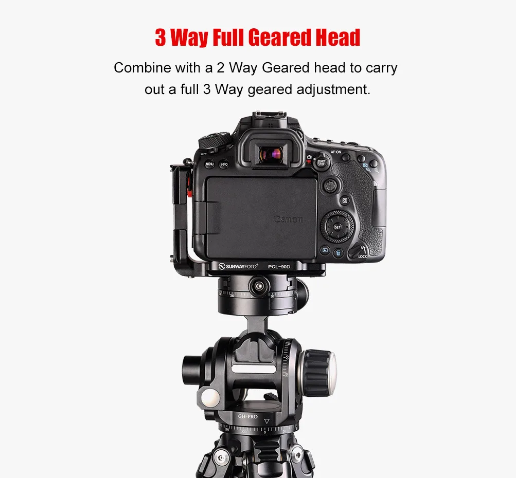 SUNWAYFOTO GC-01 Geared Clamp for GH-PRO II with Arca QR Quick Release Plate for Tripod head for DSLR Camera images - 6