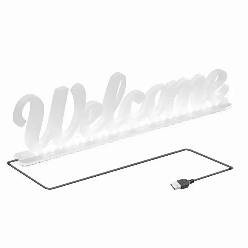 

Welcome LED Neon Light Neon LED Welcome Acrylic Sign Portable And Reusable LED Neon Business Light For Coffee Shop Hotel Stores