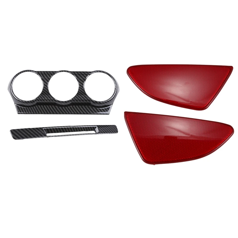 

2 Set Car Accessories: 1 Set Rear Tail Fog Light Lamp Reflector Panel Set & 1 Set Interior Air Condition Panel Cover