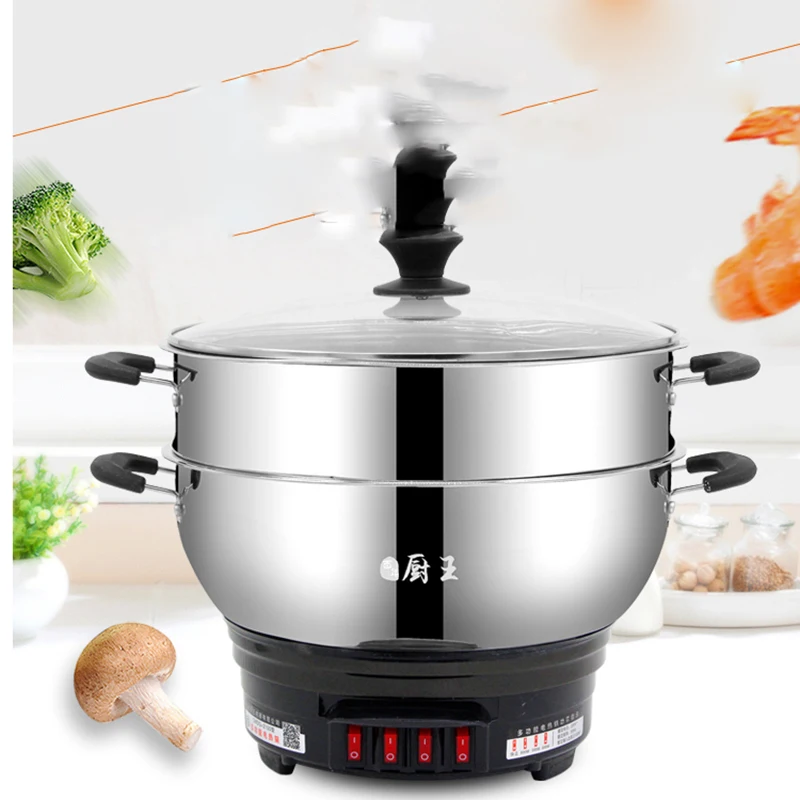 

Electric Food Steamer Cooker Three Stacks Rice Noodle Roll Dim Sum Manual Steamer Pot Kitchen Cocinar Al Vapor Cooking Pot