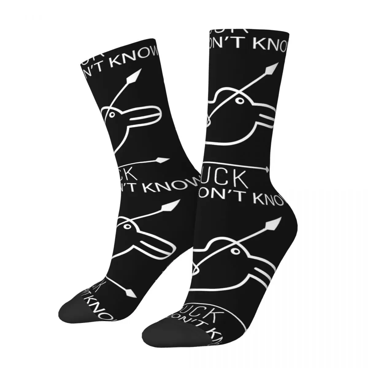 

Funny Crazy Sock for Men Rabbit Or Duck Don't Know Hip Hop Harajuku Math Graph Mathematics Quality Pattern Printed Crew Sock