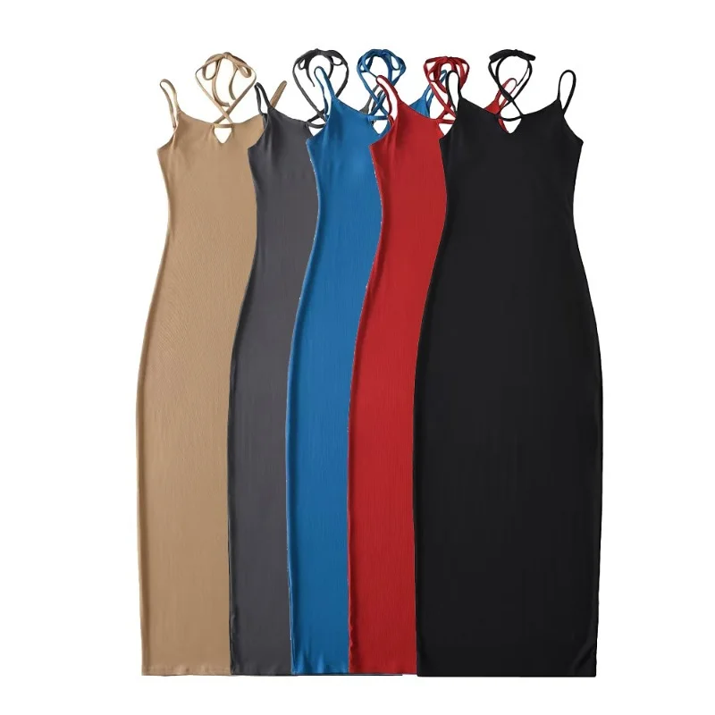 

Summer 2023 new Spice Girls Bow Lace Midi Neck Midi Wrap Hip Dress