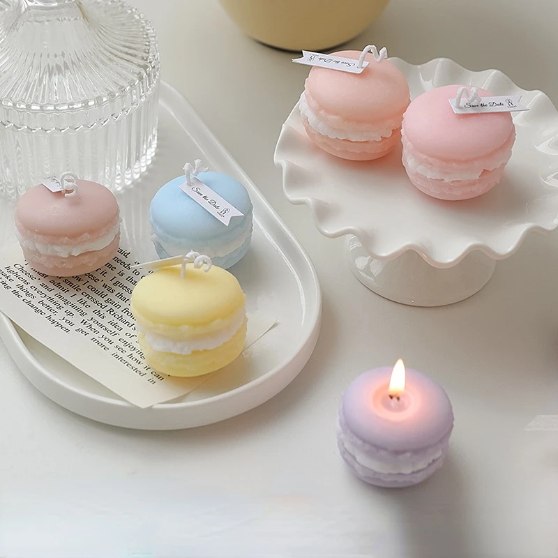 Macaron Scented Candle DIY Sandwich Biscuits Baking Cake Decorating Tools Birthday Party Wedding Photo Props Decor Candles