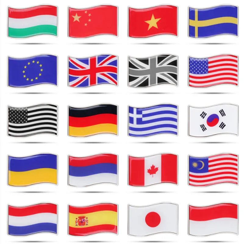 

Car stickers flag modified decals American British German Ja Korea Canada UK FR IT CHINA flag series personality decorate emblem