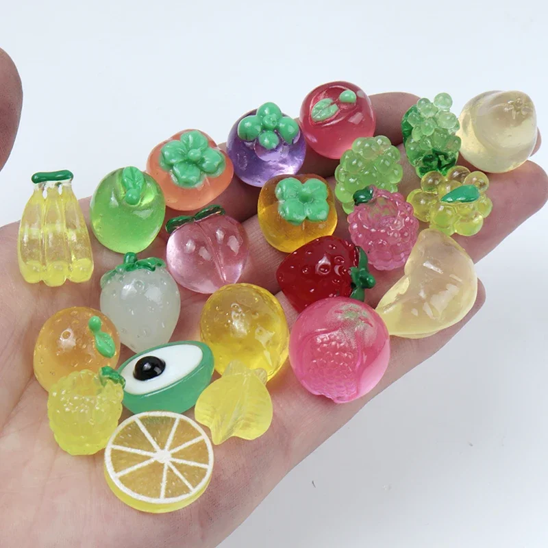 

3D серебряные фруктовые смоляные кабошоны