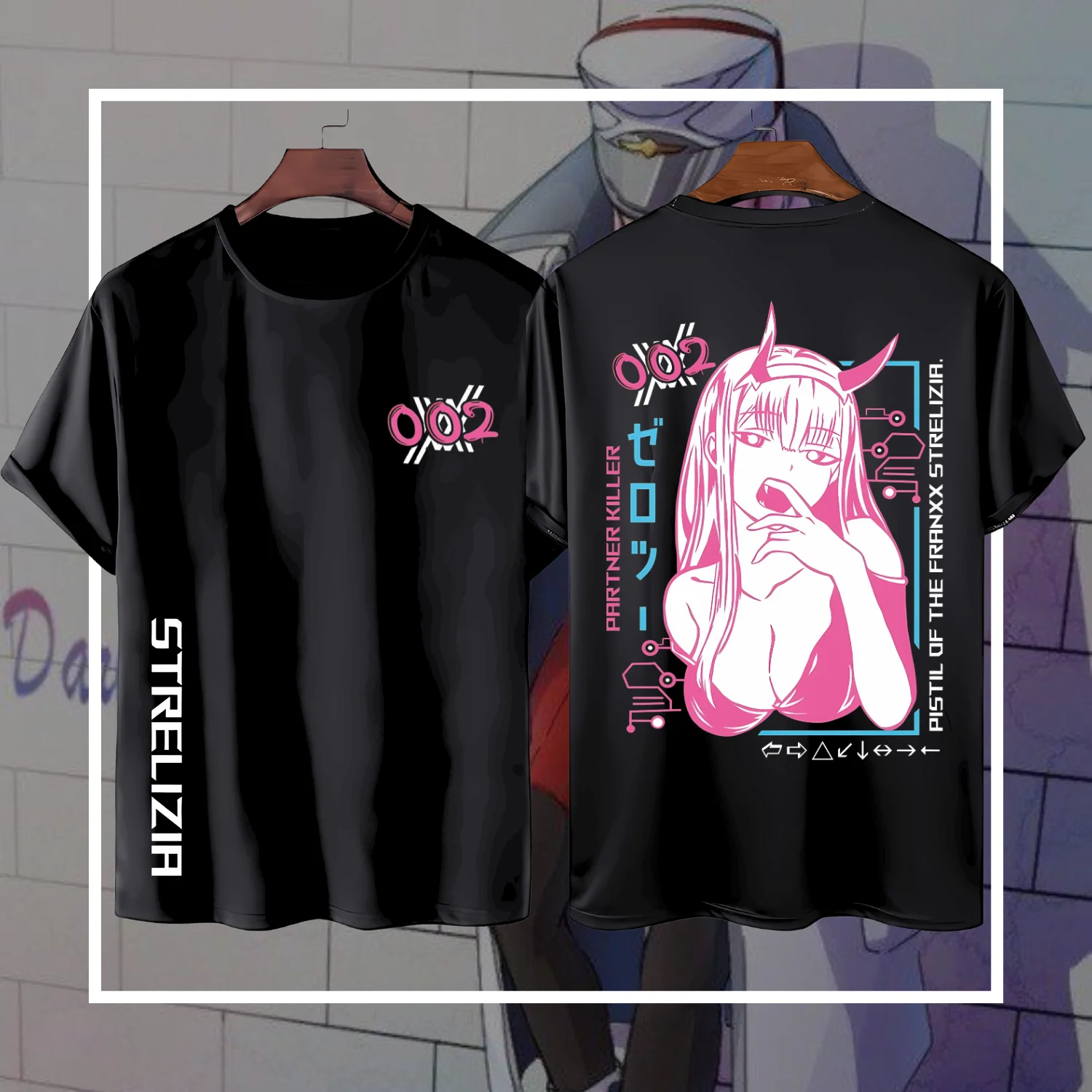 Аниме ZERO TWO Katun Premium 24s-футболка дистро Дарлинг в Franxx футболка оверсайз Dewasa