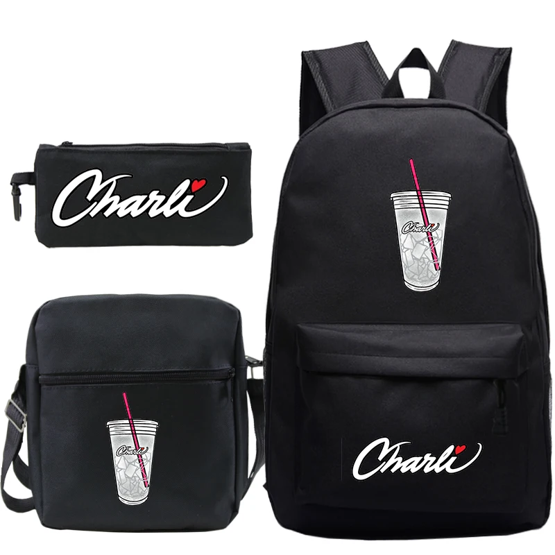 Charli Damelio Backpacks Students Schoolbags Pencil Case Shoulder Bags 3Pcs/Set Boys Girls School