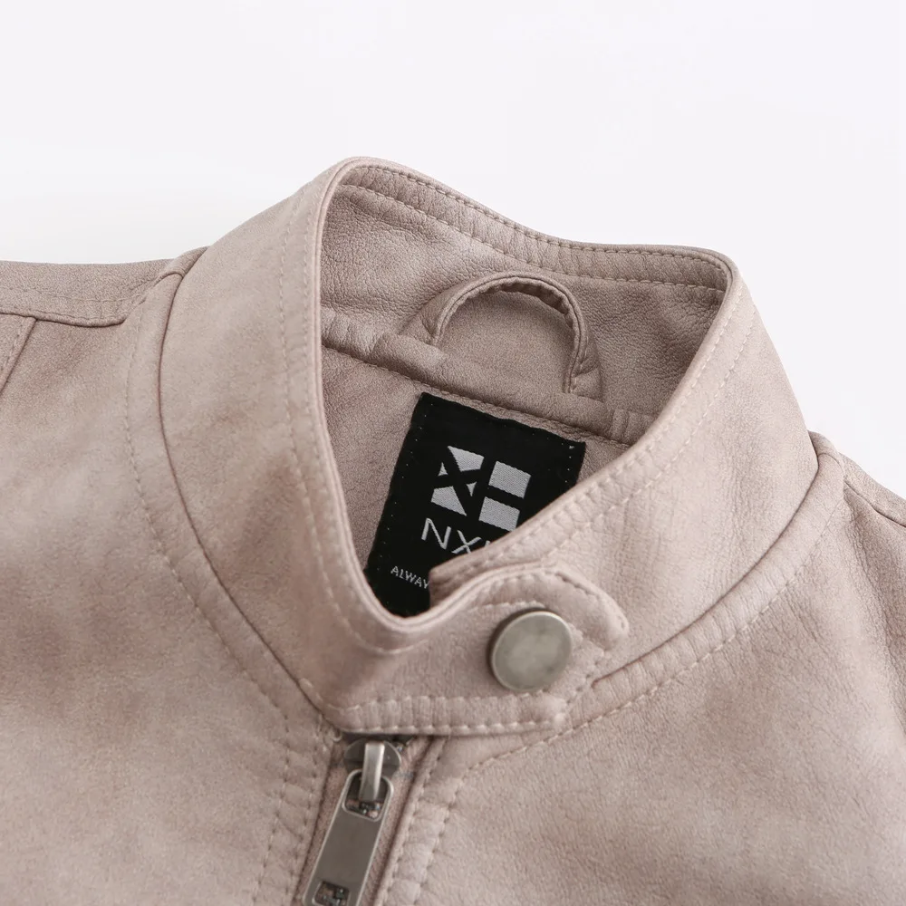 Kenntrice Women PU Leather Jacket 2022 Spring Thin Outerwear Short Casual Stand Collar Female Fashion Adjustable Waist Slim Coat