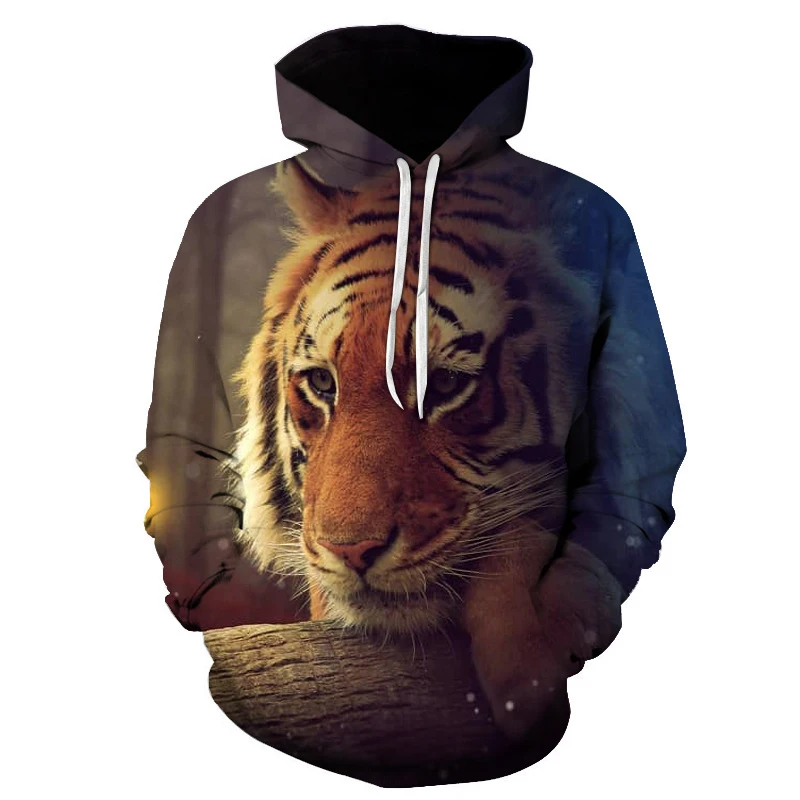 

2023New Animal Tiger Hoodie Men Animal Casual Sweater 3D Printing Fashion Hoodie Loose Oversized Spring And Autumn Tops