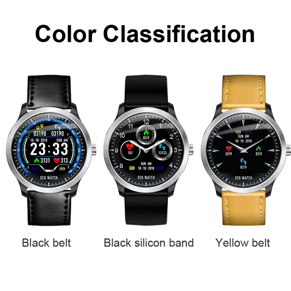 

N58 Smart Watch IP67 Bluetooth Waterproof Heart Rate Blood Pressure Smart Watch Fitness Round PPG+ECG Wristwatch Call Reminder