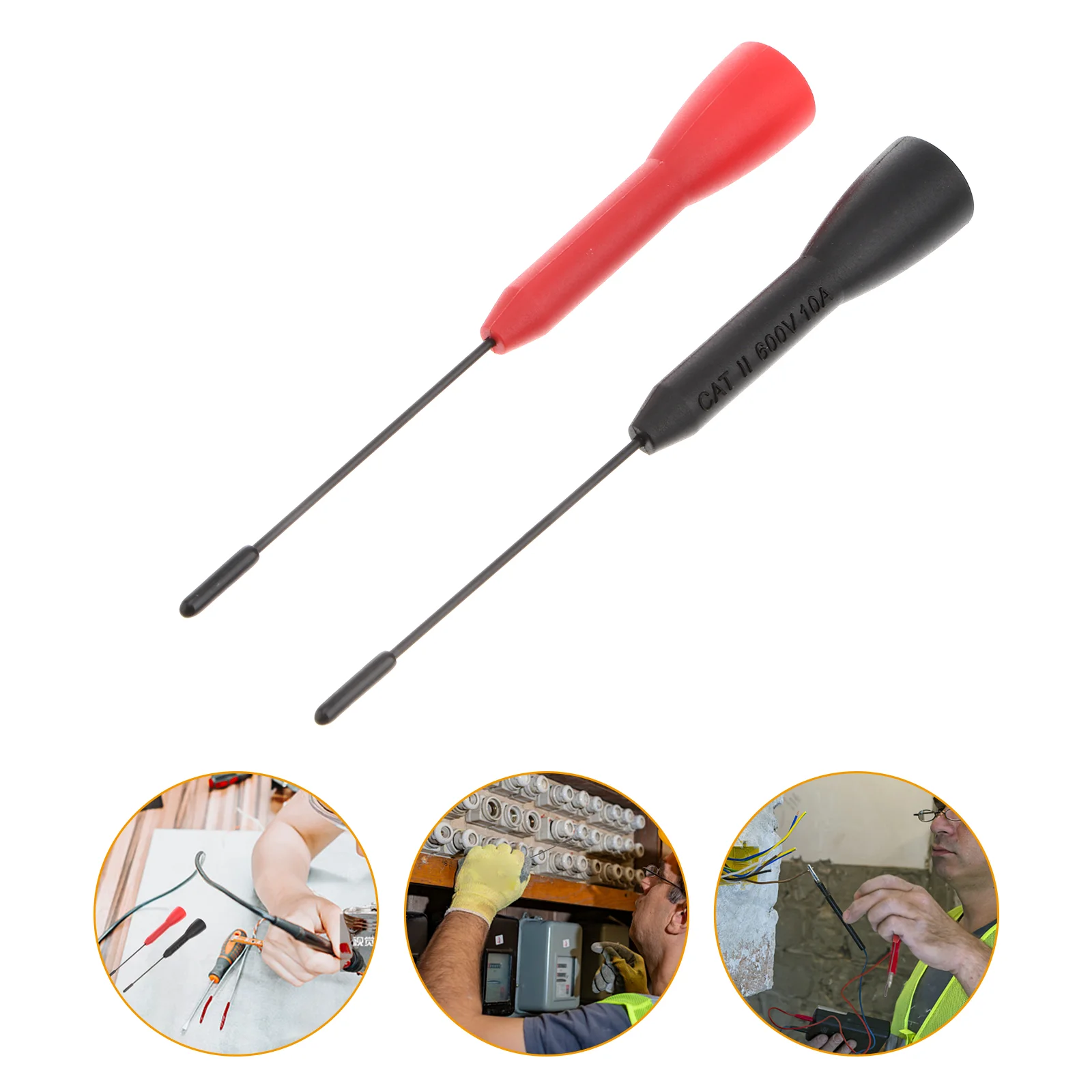

2 Pcs Banana Plug Multimeter Tester Test Needle Multi Meter Back Probe Alligator Clips Electrical