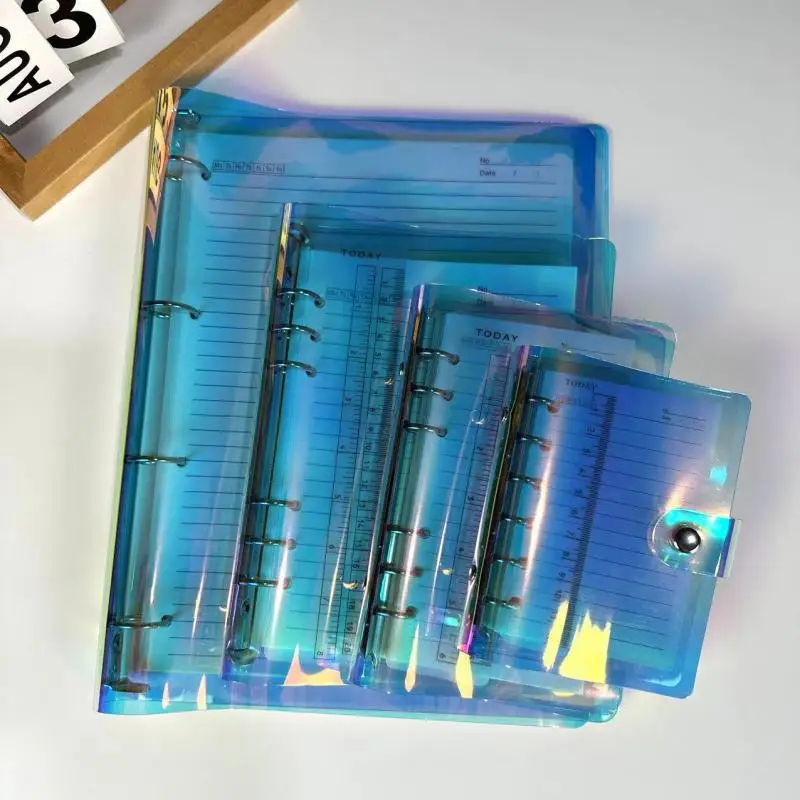 

A4/A5/A6/A7 Removable Laser Notebook Planner Organizer Binder Refill Transparent Files Storage Folder Binder Stationery Supplies