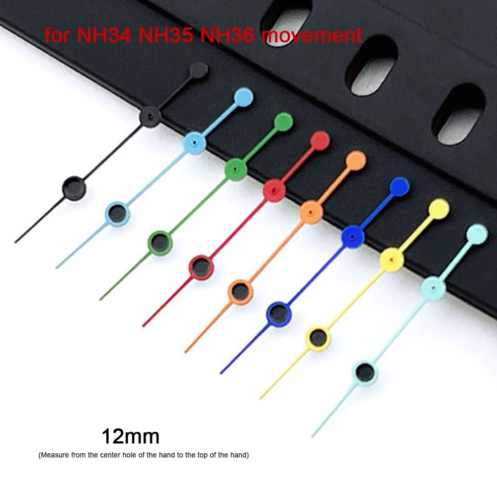 

12mm Second Hand Red/Blue/Green/Yellow/Black Watch Hands Mechanical Watch Pointers for NH34 NH35 NH36 Movement Modified Part