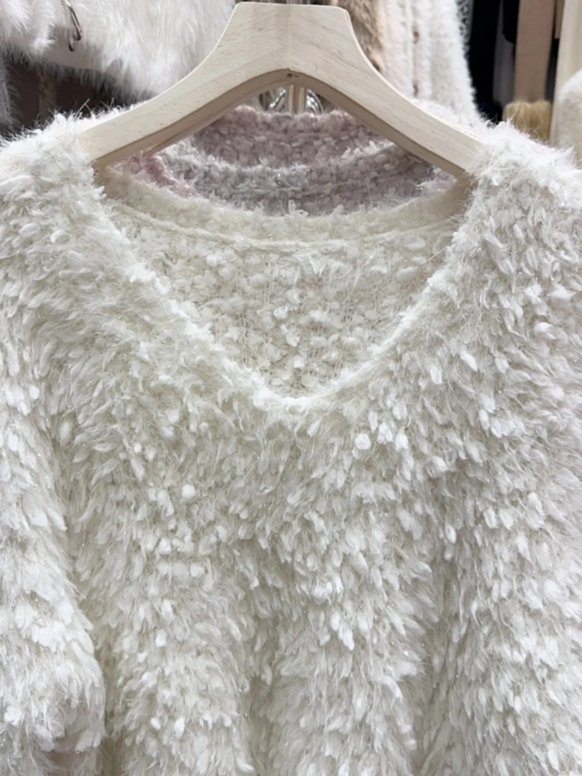 Тринадцать рядов новый дизайн пушистый свитер с кисточками женский