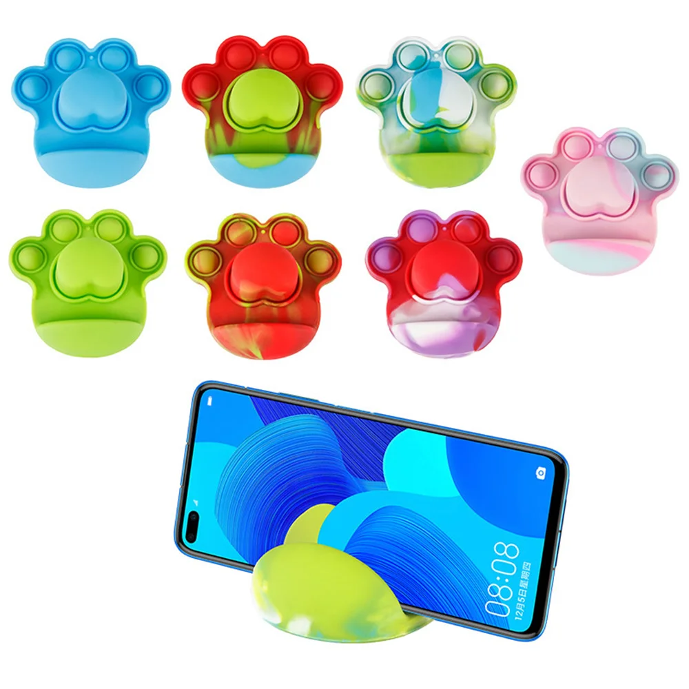 

2 in 1 Popits Phone Holder Silicone Push Bubbles Portable Desktop Mobile Phone Laptop Holders Display Stand Accessories Toys