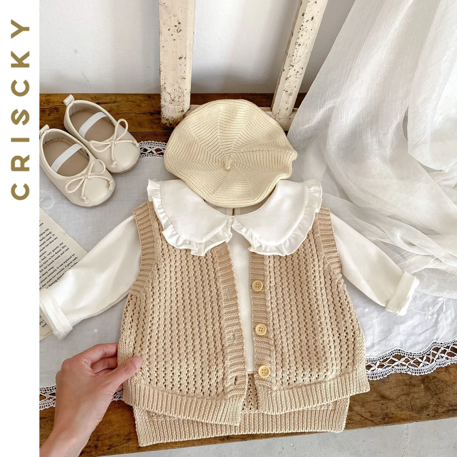 

2023 Autumn Winter Baby Boys Girls Vest Jacket Child Solid Sleeveless Knitting Coat Kids Cardigan Vest Outwear Clothes