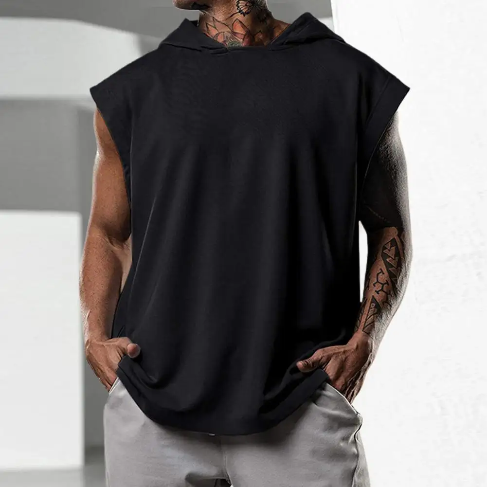 

Great Summer Shirt Solid Color Sleeveless Oversized Comfortable Men Top
