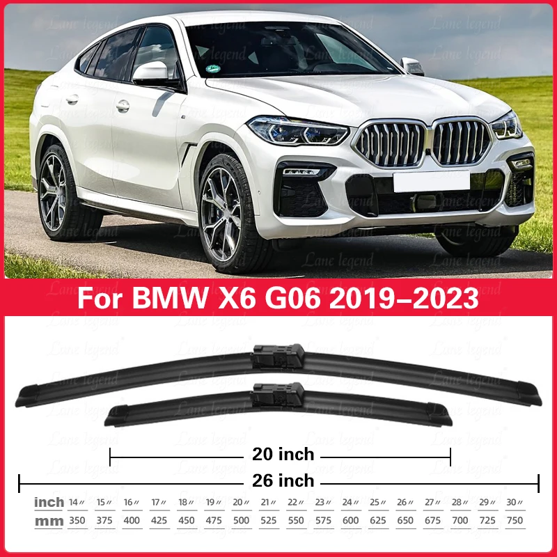 Фото Для BMW X6 G06 X6M F96 2019 2020 2021 2022 2023, щетки переднего стеклоочистителя, щетки для лобового стекла, аксессуары M50i M60i №4