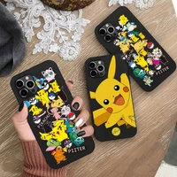 bandai pokemon pocket monster pikachu phone case silicone soft for iphone 13 12 11 pro mini xs max 8 7 plus x 2020 xr cover