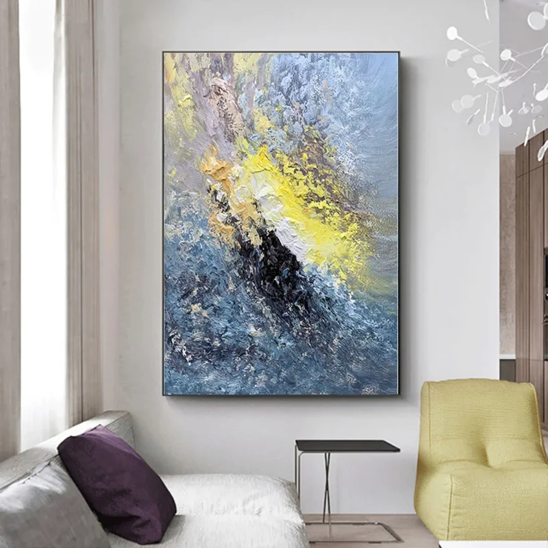 Ручная роспись маслом текстурированная настенная живопись абстрактная Anow Mountain