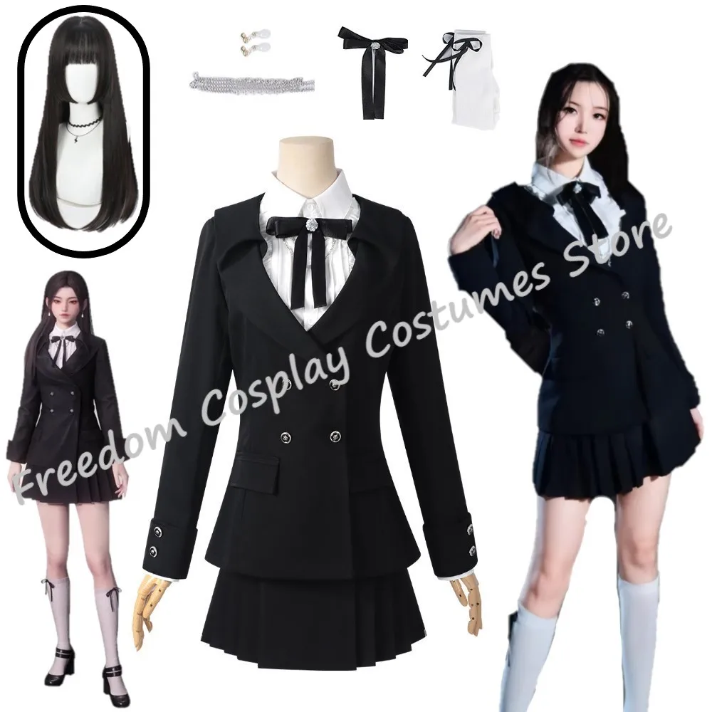 Фото Игра MC Love And DeepSpace Player Косплей Mc Outfit Костюм парик Qimeng Черный костюм Хэллоуин Вечеринка Пара для женщин №1