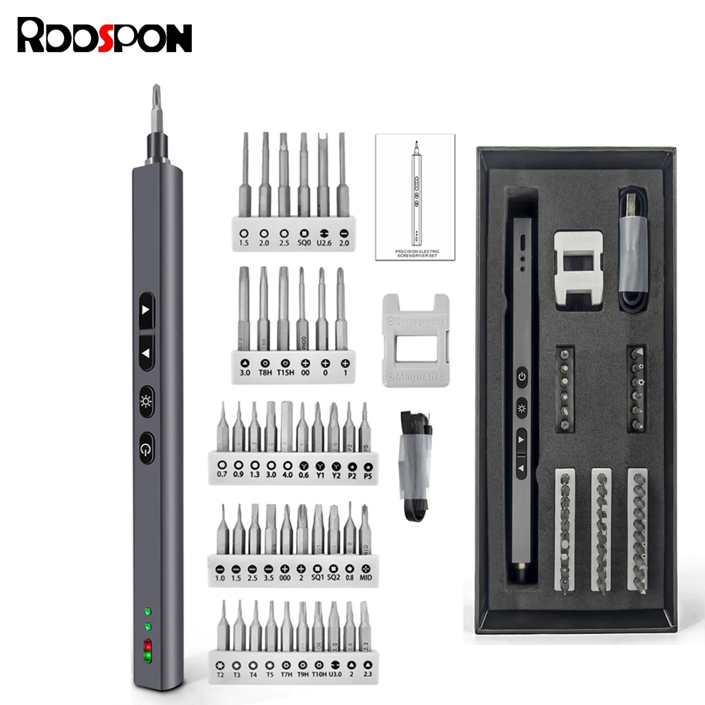 

RDDSPON Precision Screwdriver with 44 & 24 PCS Screw Heads Smart Magnetic Kit Power Tool Sets for Smart Home Repair PC Phone
