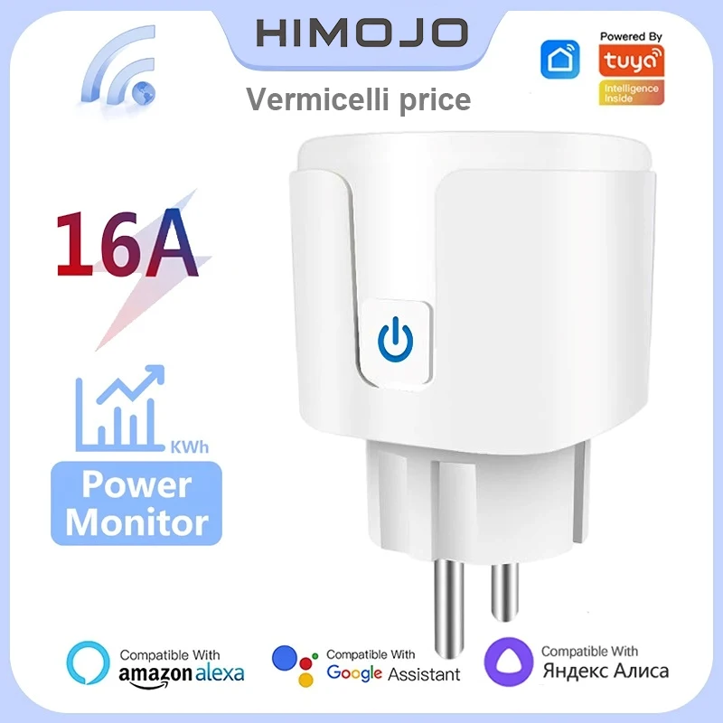 

Wifi Smart Plug Socket Outlet EU 16A Tuya Power Monitor Timing Function Smart Life APP Remote Control Smart Home Sockets