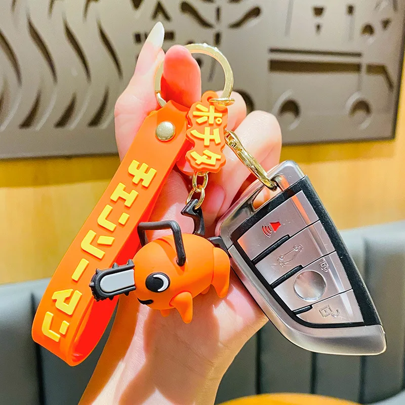 

20Pcs Anime Chainsaw Man Pvc Keychain Cute Cartoon Pochita Pendant Keyring for Women Men Car Key Chain Bag Accessories Jewelry
